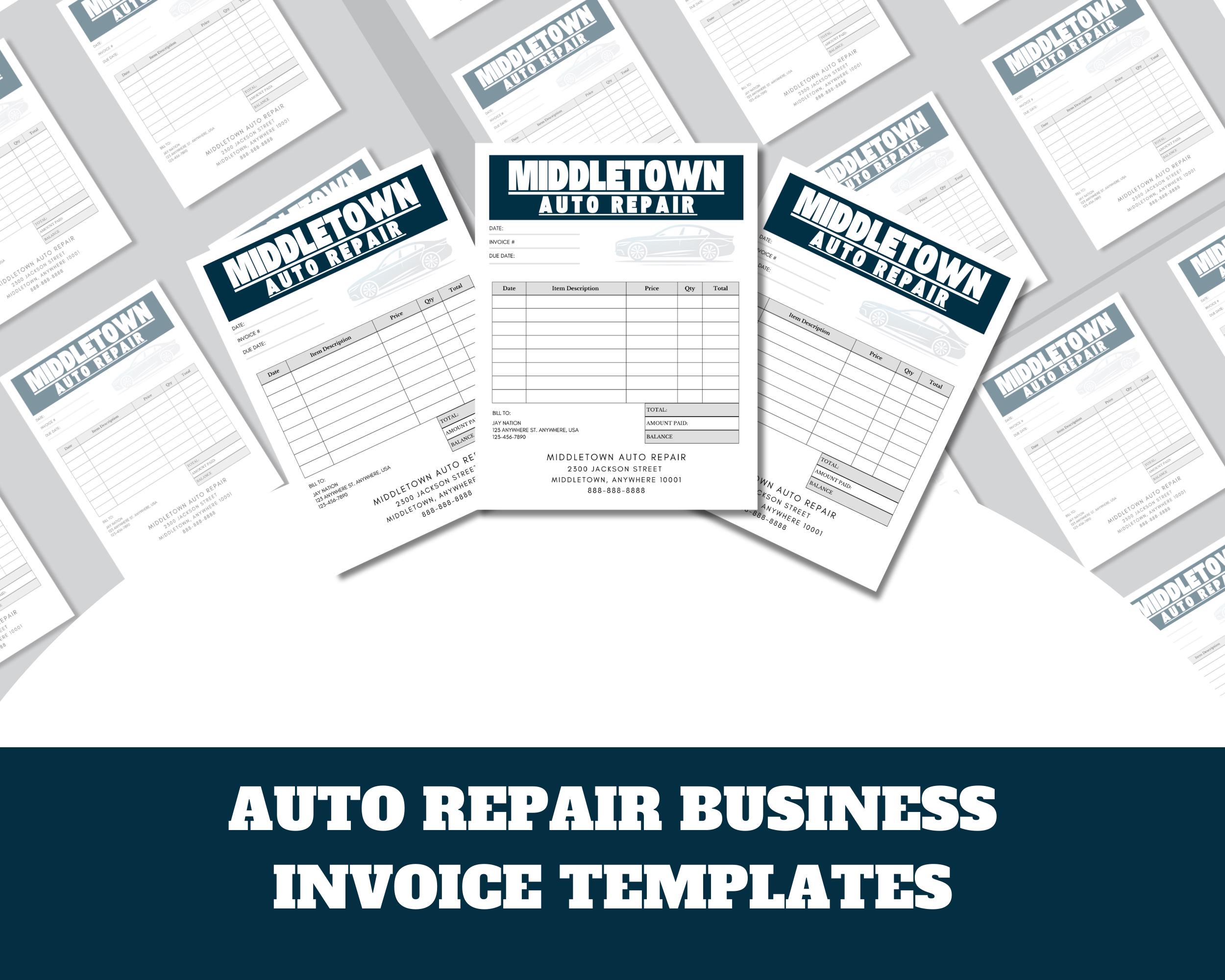 Check Engine Invoice Auto Repair Invoice Template: Minimalist Mechanic Billing, Canva ...