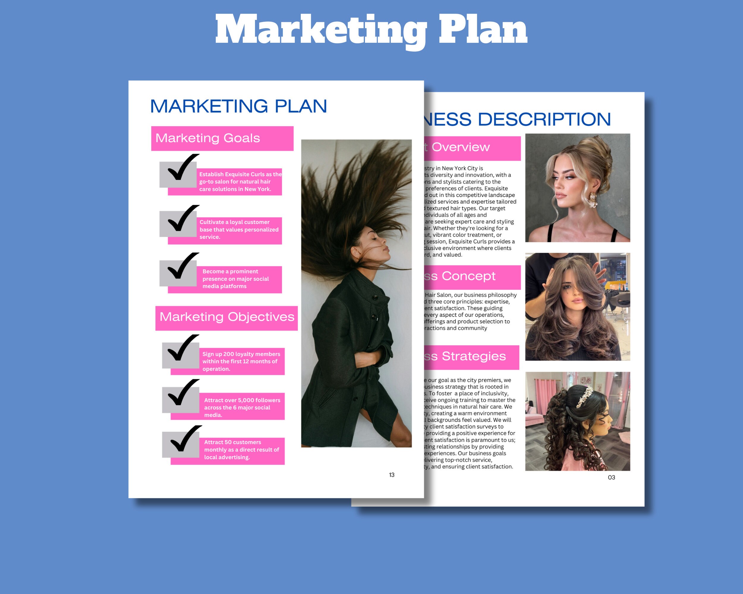 Hair Salon Business Plan - Hair Salon Business Planner - Canva Template ...