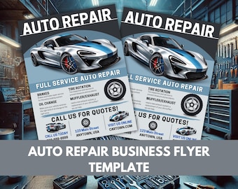 Flyersjabloon voor autoreparatiebedrijf, eenvoudig te bewerken (canva)