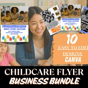 Childcare Flyer Template Canva Instant Digital Download Daycare Preschool Marketing Templates Grand Opening Flyer Canva Download 8.5 X 11