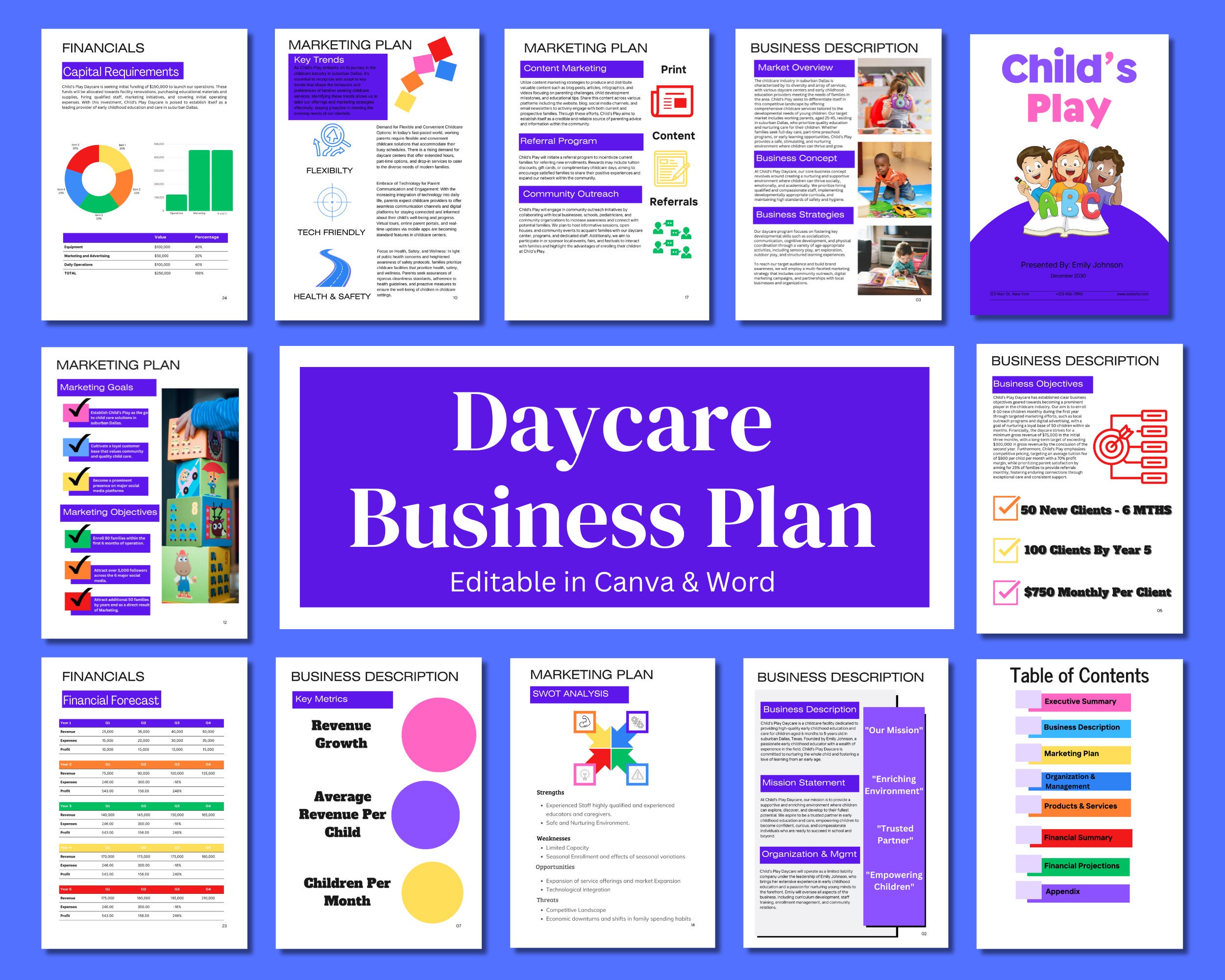 Childcare Business Plan Daycare Business Plan Template Business Plan Childcare Business Plan Daycare Business Plan Template Business Plan