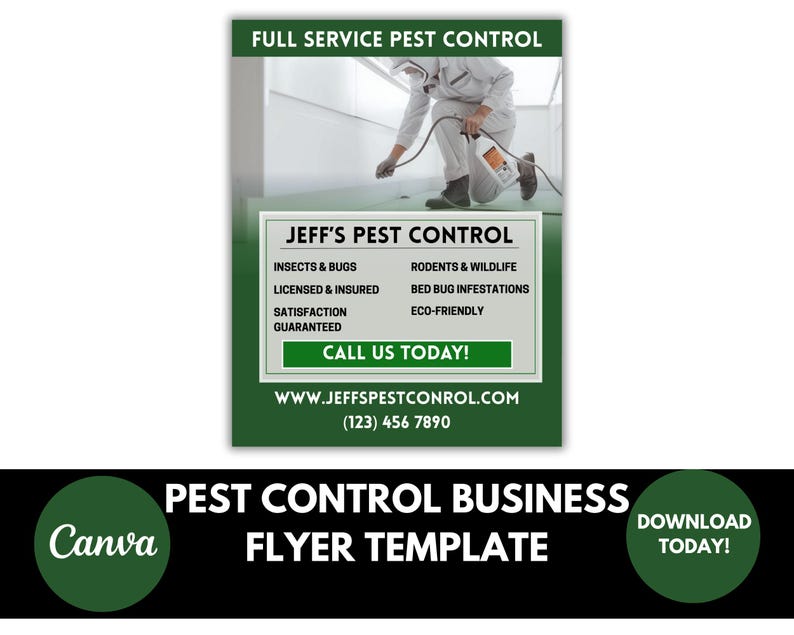 Flyer Insect Pest Control Service Flyer Template | Printable Marketing Design 8.5 X ...