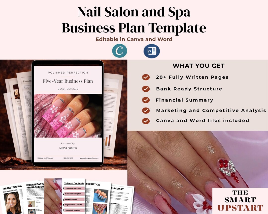 Nail Salon Business Plan Template | Beauty Salon Business Plan | Spa ...
