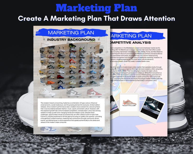 Sneaker Shop Business Plan Template, Canva &amp; Word (instant Download) - Etsy