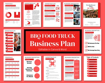 Food Truck Business Plan Business Plan Template Business Plan Writing  Guide Canva Template Easy To Edit BBQ Food Truck Barbeque