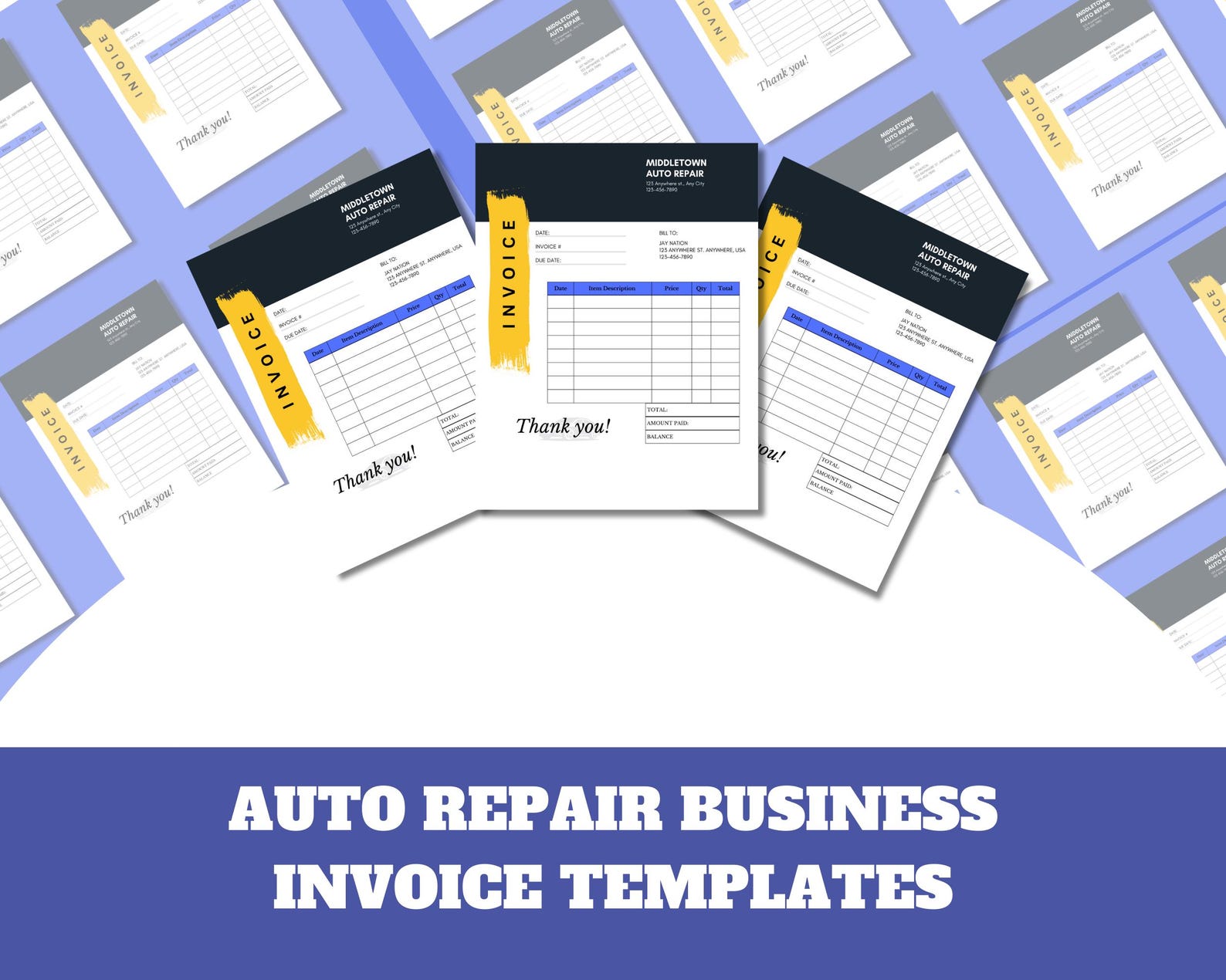 Mechanic Invoice Header Mechanic Invoice Template: Auto Repair, Editable Canva Form (instant ...
