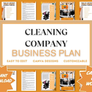 cleaning services business plan cleaning business plan template business plan template download Canva download template marketing plan