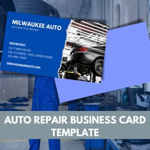 Sofortiger Download Auto-Reparatur-Visitenkarte Vorlage Canva Mechanic Business Card Einfach zu bearbeiten Professionelles Aussehen für eine fertige Visitenkarte