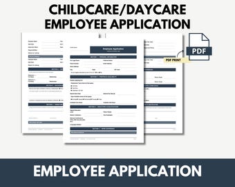 Daycare Employee Application Form | Printable Childcare Hiring PDF | Home Daycare | Preschool
