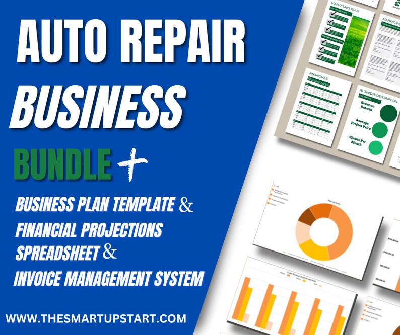 Auto Repair Business Plan Bundle Business Plan Template Canva Financial