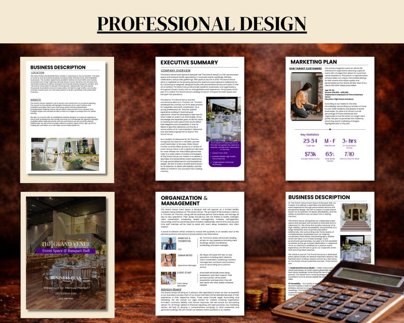 Event Space Business Plan Template – Editable Canva & Word Template ...