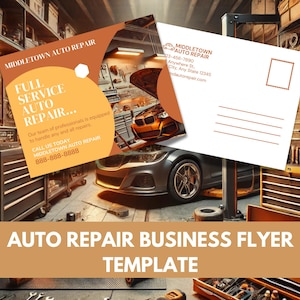 Auto Repair Shop Flyer 5x7 Mailer Postcard Template Editable Canva Design Mechanic Marketing | Instant Digital Download Auto Service Promo