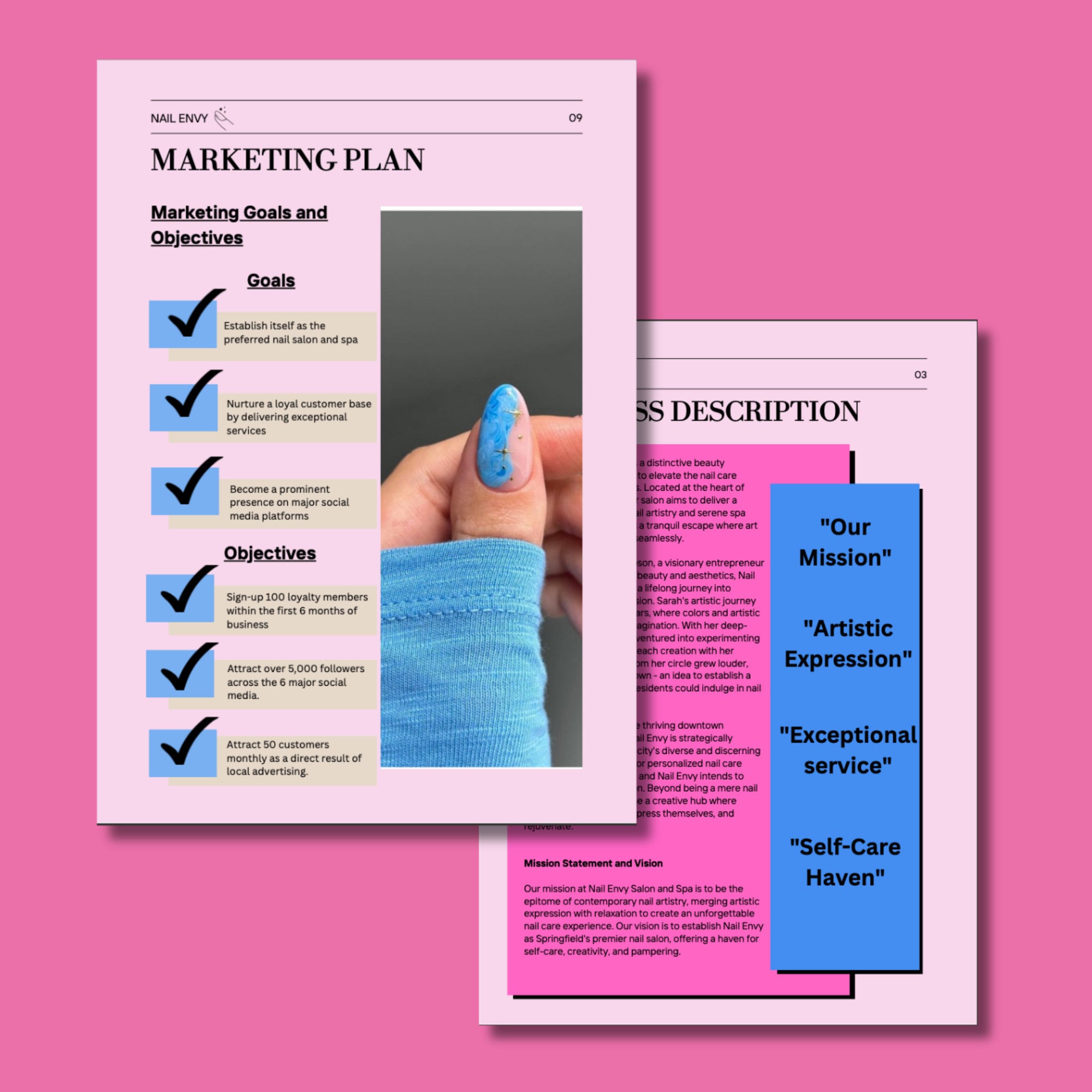 Nail Salon Business Plan Salon and Spa Business Plan Canva Template Microsoft Word Etsy