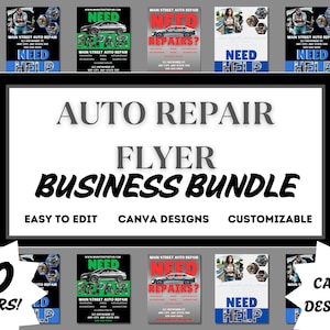 Mechanic flyer template bundle Canva Instant Download, Easy to Edit Flyers Template Design Auto repair Shop 8.5 x 11 Auto Mechanic shop