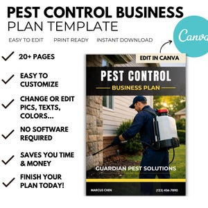 Complete Pest Control Business Plan Template, 20+ Pages, Canva & Word Editable,Google Docs Plan