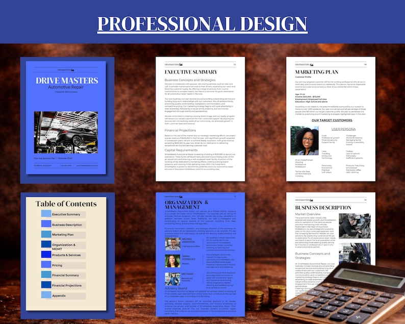 Auto Repair Shop Business Plan - Business Plan Template - Automotive ...