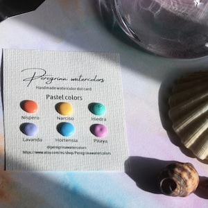 Campione di carta con puntini pastello acquerellati fatti a mano, 6 colori pastello acquerellati, forniture per calligrafia e lettering, regalo di compleanno per pittore