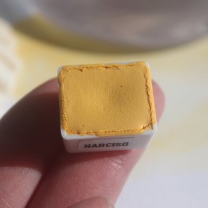 Handmade Pastel Yellow Watercolor Half Pan