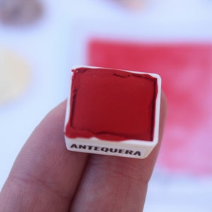 Red Watercolor Paint: Handmade Matte Half Pan