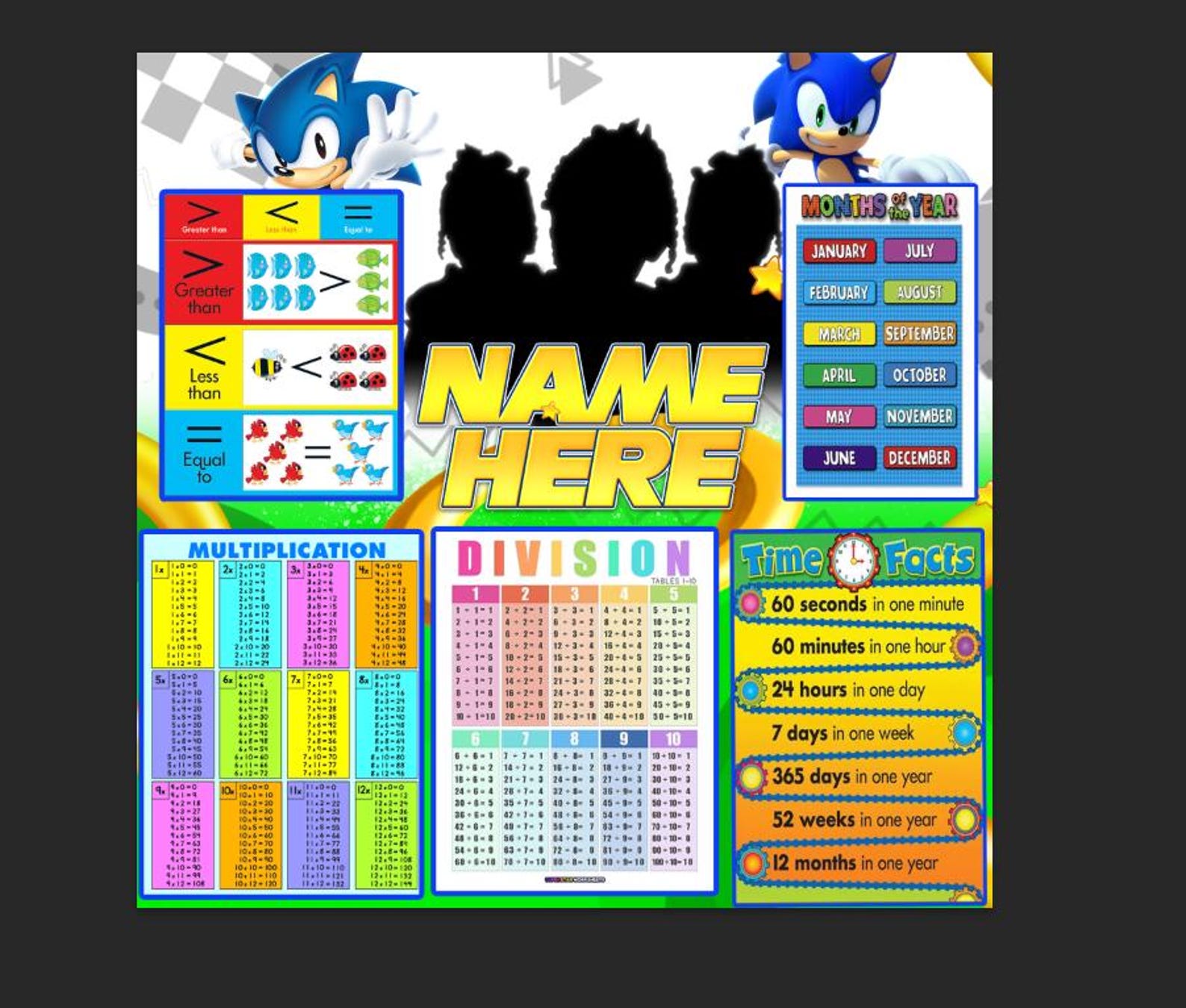 Sonic Learning Table Design - Etsy