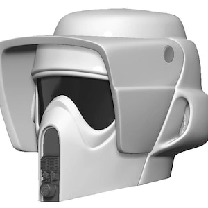 Puede incluir: Un casco de plástico blanco con una visera y una boquilla negra. El casco tiene una solapa gris en el lateral y una ventilación negra en el lateral.