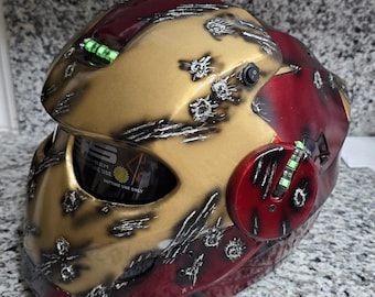 Ironman Motorcycle Helmet-Battle Damage-Dot Approve