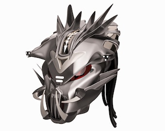 Robot Predator Mask versione 2 - File STL digitale pronto per la stampa.
