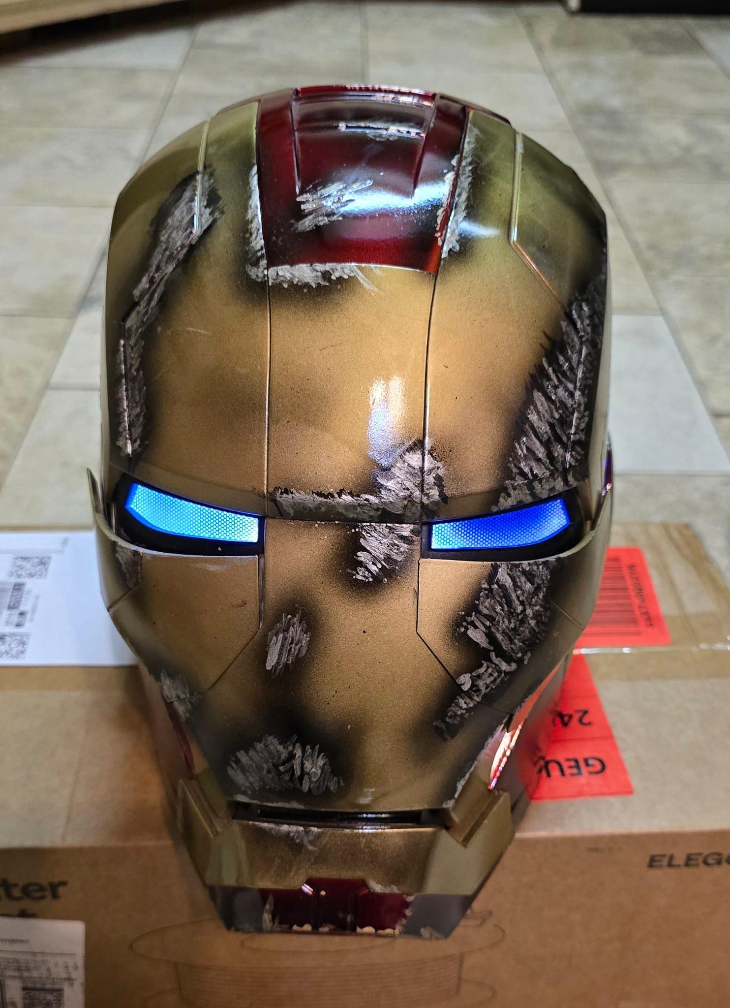 hasbro iron man helmet custom paint Ironman Mk5voice Control Helmet - Battle Damage Paint - Very Rare