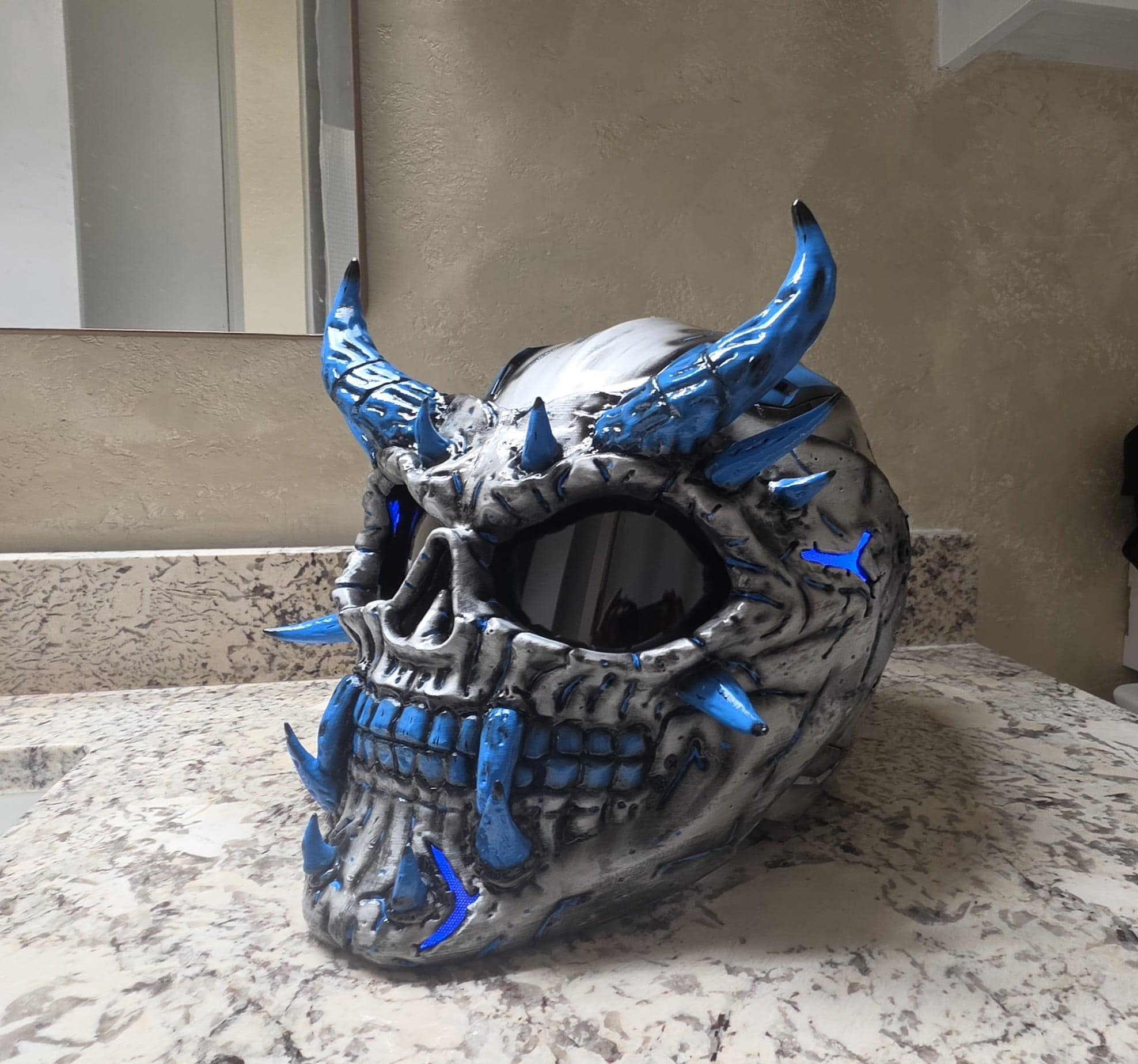 Demon Skull Motorcycle Helmet - Etsy