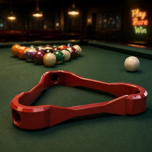 8 Pool Cue Rack - Pool Triangle - 3D Printed - Customizable Names & Colors