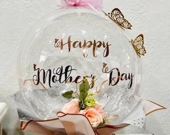 Mother’s Day Gift Balloon Flower, Mom Gift Balloon, Birthday Gift, Flower Balloon, Mothers Day Bubble Balloon, Gift for Mothers Day