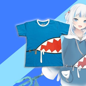 Gura Double-Sided Shark Bite Unisex T-Shirt inspired by Hololive's Gawr Gura