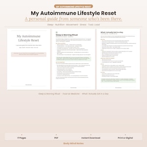 Min autoimmuna livsstilsåterställnings-PDF | Sömn, mat, rörelse, stress och toxisk belastning | Personlig hälsoguide