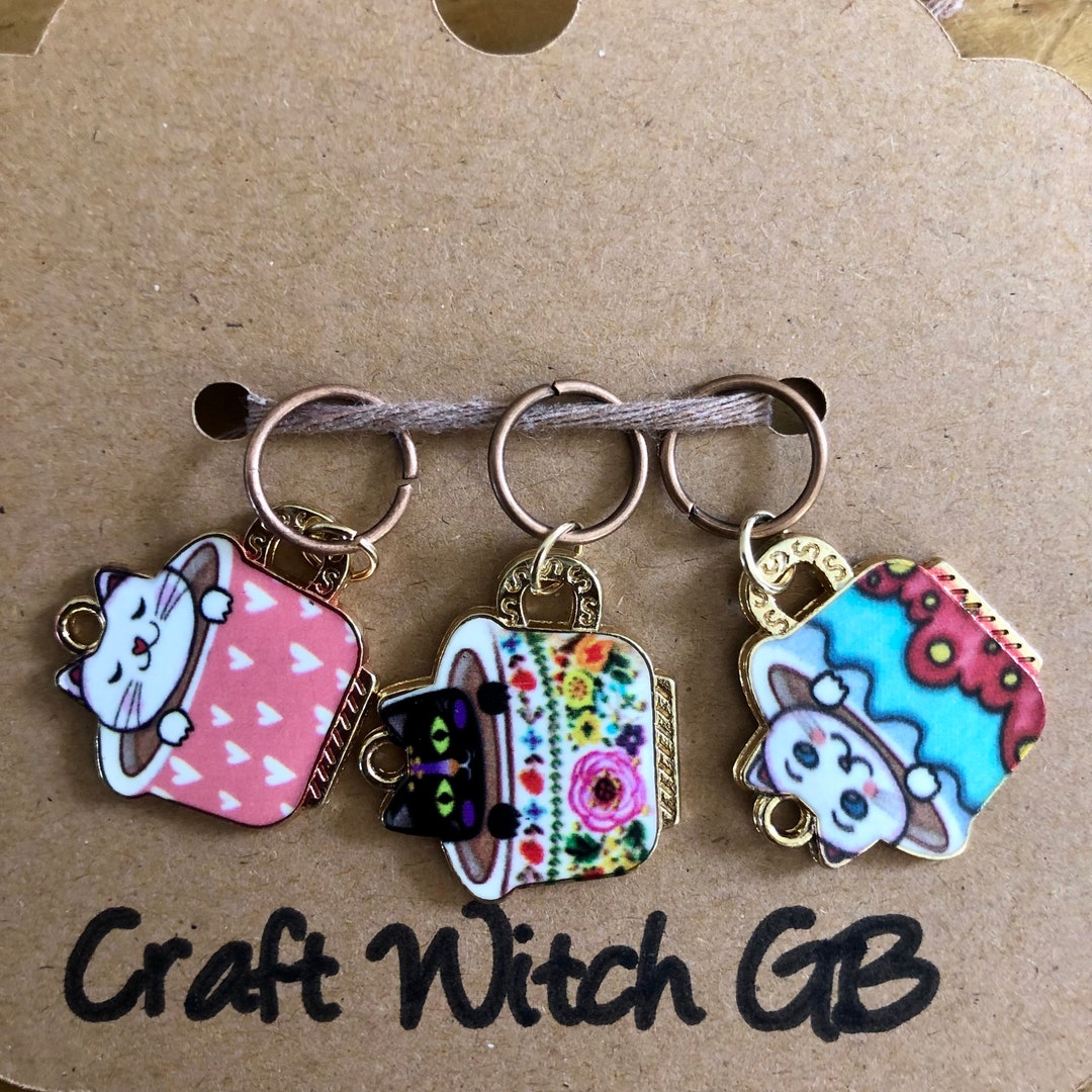 Enamel Stitch Marker Set, Stitch Markers, Knitting Stitch Markers