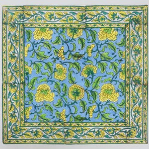 Blue Handmade Napkins, Luxury Table Napkins, Aesthatic Table Napkins, Handkerchief For Dining, Kitchen Napkins, Printed Hand Block Napkins