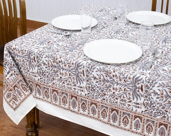 Orangy Rot und Blau Blumen Tischdecke, Hochzeitstischdecke, Einweihungsgeschenk, Partydekoration, Tischwäsche