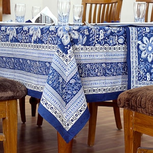 Dining Table Cover, Natural Wedding Table Linen, Christmas Gift, Handmade Cotton Tablecloth, Rectangle Table Covers