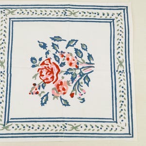 White and Blue Napkins, Hand Block Printed Table Napkins, Handkerchief for Dining and Kitchen, Cotton Cloth Placemats, Housewarming Gifts