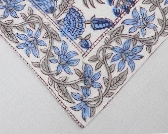 Floral Print Table Napkins, Indian Hand Block Printed Napkins, Kitchen And Home, New Year Gifts