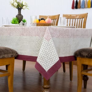 Cubierta de mesa estampada con bloque floral azul y blanco, mantel de algodón de lujo, servilletas impresas en bloque, ropa de mesa india