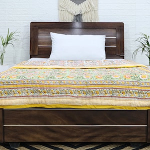 Yellow and Green Indian Hand Block Floral Printed Cotton Quilts Reversible Jaipuri Razai King Quilts Queen Size Quilts Gifts for Dad
Handmade Razai
Cotton Quilt Razai
Reversible Razai
Throw Quilted 
Boho Hippie Quilt
Blanket Razai
Housewarming Gifts