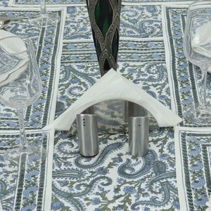 Blue & Green Tablecloths,  Dining Tablecloth, Wedding Party Table Decor, Cotton Table Cover, Rectangle Tablecloth, Hand Block Printed