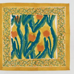 Yellow and Green Table Napkins, Floral Printed Napkins, Cotton Table Mats, Block Print Napkins, Dining & Kitchen Cloth, Housewarming Gifts