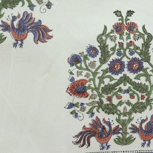 Wit & groenblauw tafelkleed, hoteltafellinnen, aangepaste tafelhoes, blokprint tafelkleed, eettafelkleed, jacquard tafelkleed