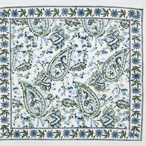 Green & White Table Napkins, Floral Print Napkins, Handkerchief For Kitchen, Dining Cloth, Gifts For Her