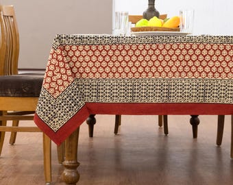 ヴィンテージホワイトリネン刺繍テーブルクロス 32インチ - コテージ