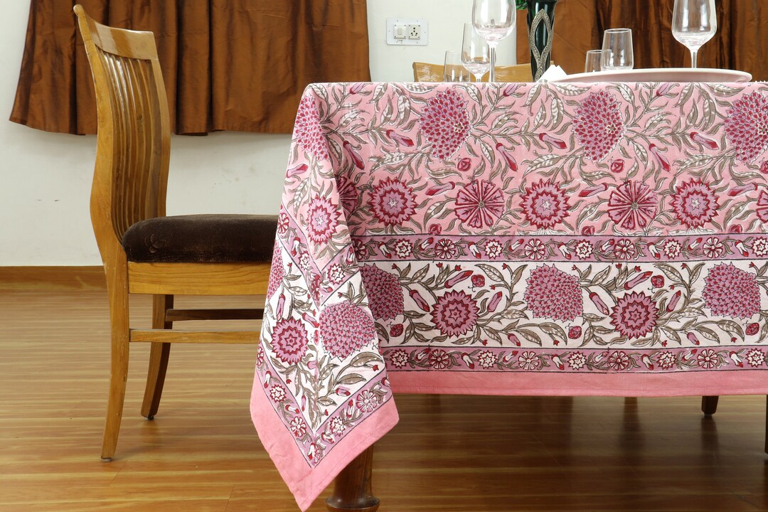 Pink and Red Floral Table Cloth, Home & Living Table Linens, Modern Style Table Cover, Handmade