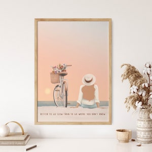 Go Slow Empowered Woman Digitale Illustration - Download vertikales Poster A3, A4, A5, A6
