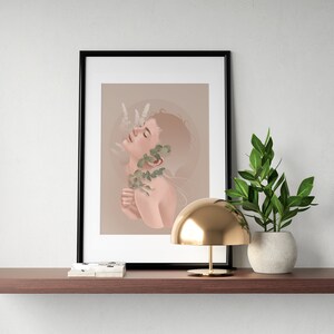 Dreamer Empowered Woman Digitale Illustration - Download vertikales Poster A3, A4, A5, A6