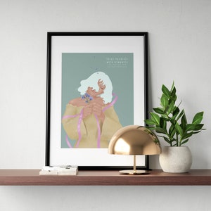 Traktuj siebie z życzliwością Empowered Woman Digital Illustration - Pobierz plakat pionowy A3, A4, A5, A6